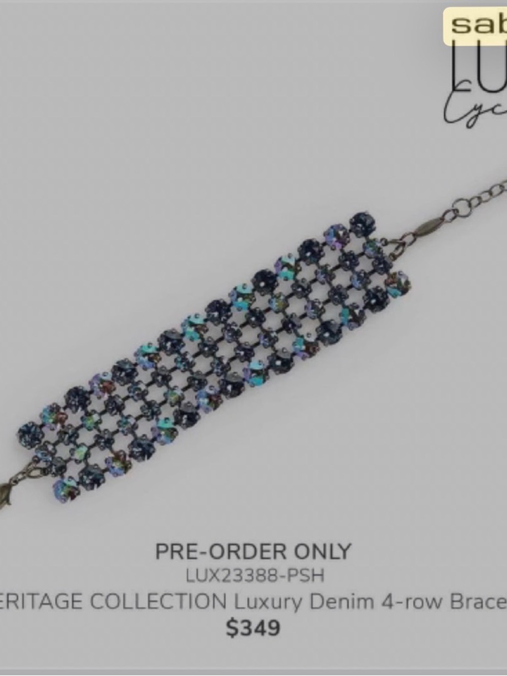 Used in Good Condition. Heritage Coll Denim 4-Row Bracelet - Blue Multi